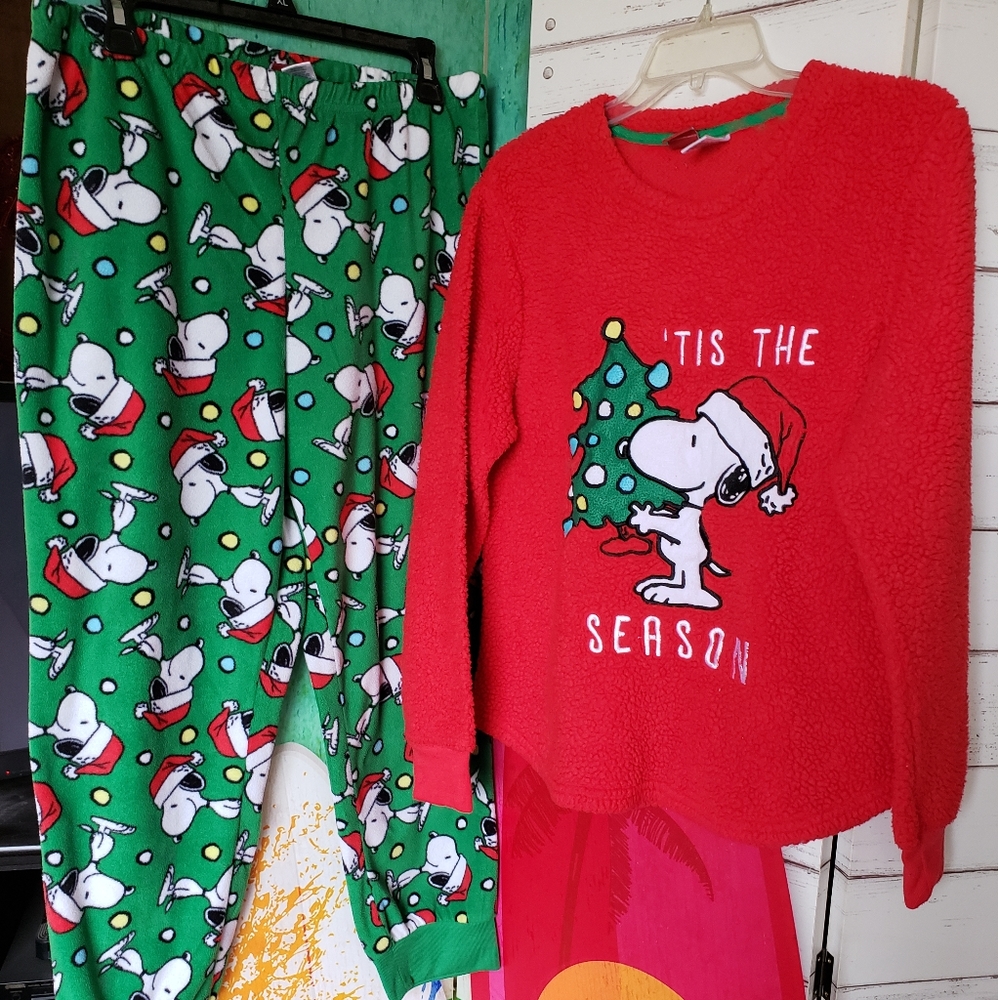 Snoopy Christmas Fleece Pajamas